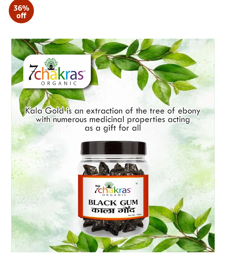 7 Chakras Organic Kala Gond (Gond Siyah) - 100 GM for Joint Relief, Arthritis, Sciatica & Bone Wellness - Pure Solution for Body Pain